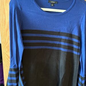 Alfani Blue and Black Striped Sweater